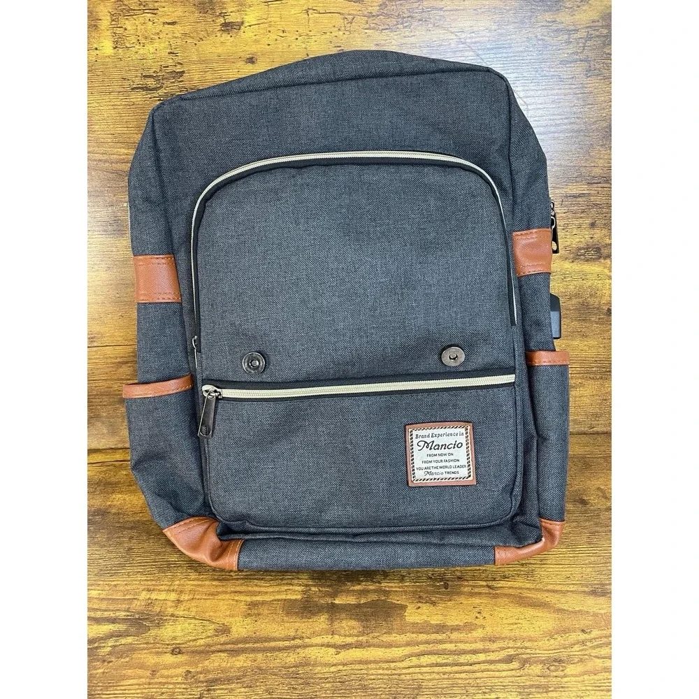 Mancio Vintage Laptop Backpack with USB Charging Port